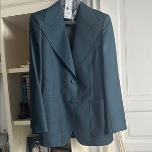 Gucci Teal Single-Breasted Blazer Jacket